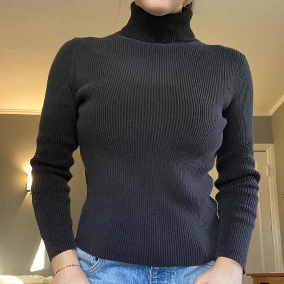 Faded Glory Black Turtleneck Ribbed Sweater - Picture 10 of 10